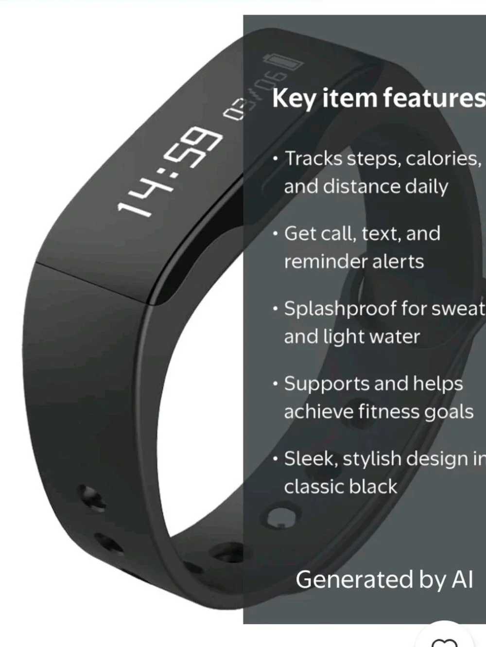 Lite Black Activity Tracker - Wearable Fitness Band